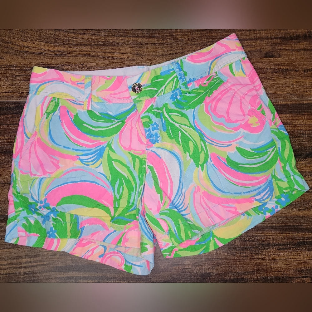 Lily Pulitzer Callahan Pink and Green Floral Women's Shorts
